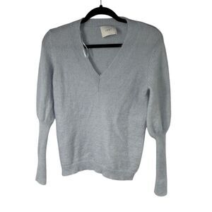 Just Female Chinne Pastel Light Blue V Neck Mohair Wool Blend Sweater XS